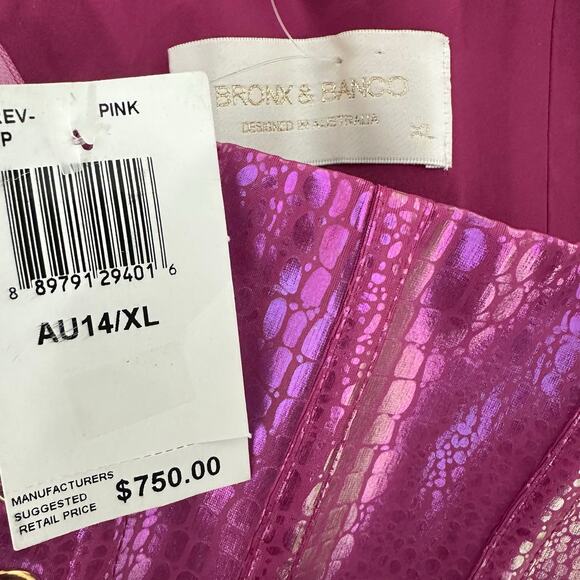 NWT Bronx and Banco Snakeskin Lace-Up Maraya Mini Dress | Pink Purple | SZ XL - Picture 11 of 14